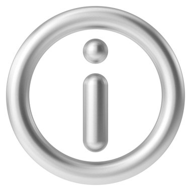 Bilgi simgesi. 3B illüstrasyon.