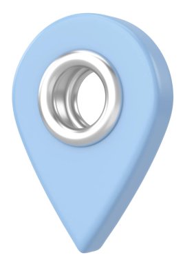 Üç boyutlu konum işareti. Üç boyutlu simge. 3B illüstrasyon.