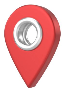 Üç boyutlu konum işareti. Üç boyutlu simge. 3B illüstrasyon.