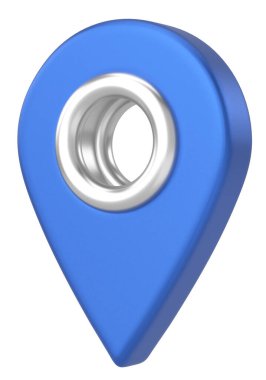 Üç boyutlu konum işareti. Üç boyutlu simge. 3B illüstrasyon.