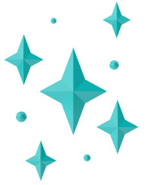 Parıltı etkisi. 3B illüstrasyon.