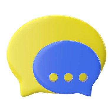 Canlı sohbet simgesi. 3B öge.