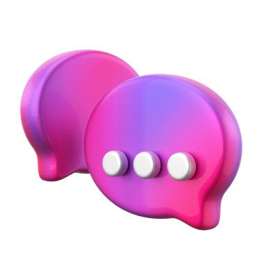 Canlı sohbet simgesi. 3B öge.