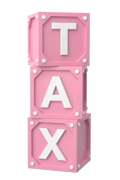 税金のテキストボックス 3Dイラスト — ストック写真