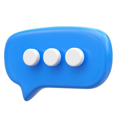 3D canlı sohbet simgesi. İleti simgesi. 3B öge.