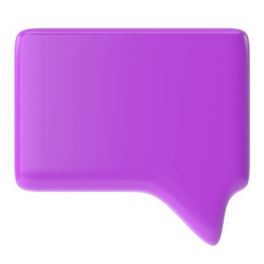 Konuşma balonu. Konuşma balonu. Mesaj kutusu. 3B illüstrasyon.