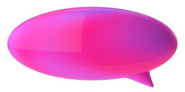 Konuşma balonu. Konuşma balonu. Mesaj kutusu. 3B illüstrasyon.