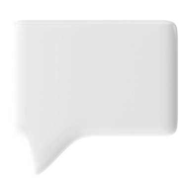 Konuşma balonu. Konuşma balonu. Mesaj kutusu. 3B illüstrasyon.