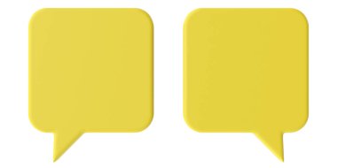 Konuşma balonu. Konuşma balonu. Mesaj kutusu. 3B illüstrasyon.