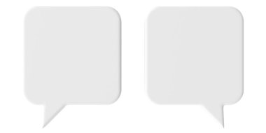 Konuşma balonu. Konuşma balonu. Mesaj kutusu. 3B illüstrasyon.