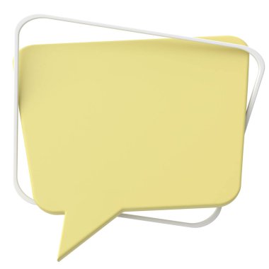 Konuşma balonu. Konuşma balonu. Mesaj kutusu. 3B illüstrasyon.