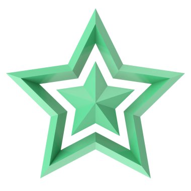 Üç boyutlu yıldız. 3B illüstrasyon.