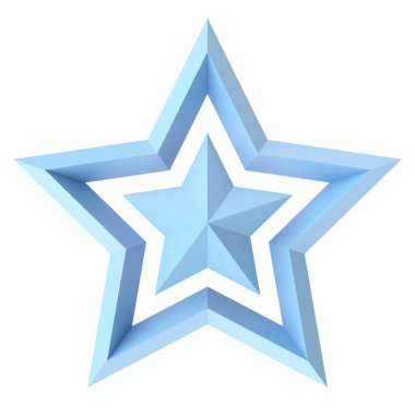 Üç boyutlu yıldız. 3B illüstrasyon.