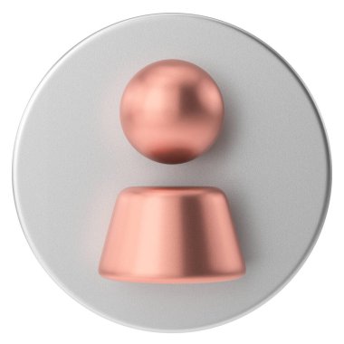 Kullanıcı simgesi. Hesap simgesi. 3B illüstrasyon.