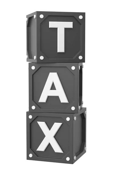 税务文本框 3D插图 — 图库照片
