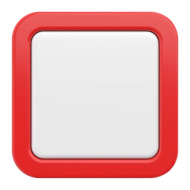 Üç boyutlu düğme. Boş tuş. 3B illüstrasyon.