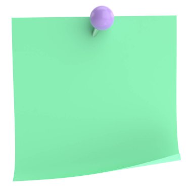 Pimi basılı not kağıdı. 3B illüstrasyon.