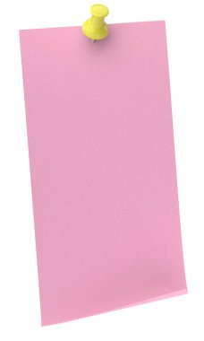 Pimi basılı not kağıdı. 3B illüstrasyon.