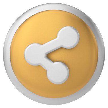 Simgeyi paylaş. Paylaş düğmesi. 3B illüstrasyon.