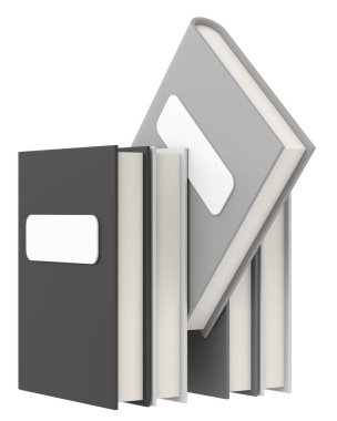 Üç boyutlu kitap. Not defteri. 3B illüstrasyon.