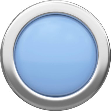 Üç boyutlu düğme. Üç boyutlu düğme. 3B illüstrasyon.