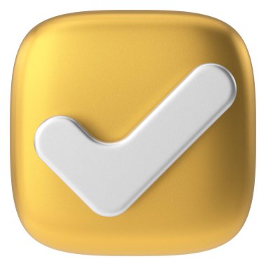 3 boyutlu onay kutusu. İşaretle. 3B illüstrasyon.