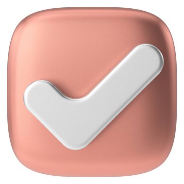 3 boyutlu onay kutusu. İşaretle. 3B illüstrasyon.