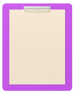 Not kağıdıyla birlikte pano. 3B illüstrasyon.