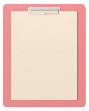 Not kağıdıyla birlikte pano. 3B illüstrasyon.