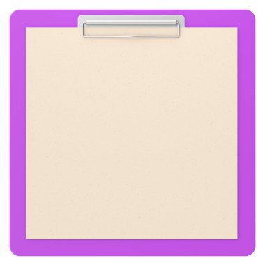 Not kağıdıyla birlikte pano. 3B illüstrasyon.