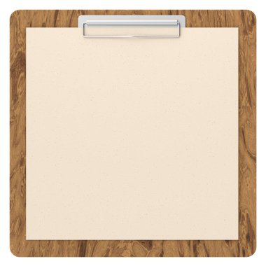 Not kağıdıyla birlikte pano. 3B illüstrasyon.