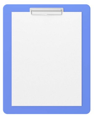 Not kağıdıyla birlikte pano. 3B illüstrasyon.