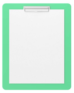 Not kağıdıyla birlikte pano. 3B illüstrasyon.