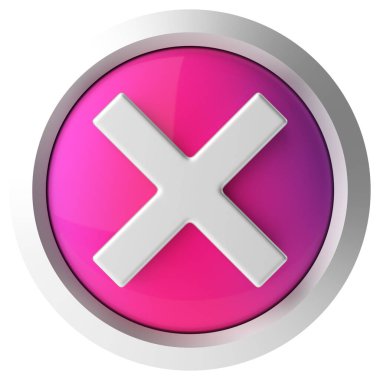 3 boyutlu çarpı işareti. 3B illüstrasyon.