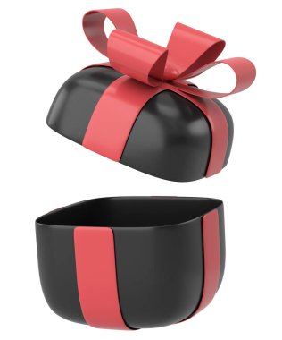 Hediye Kutusu açıldı. 3B illüstrasyon.