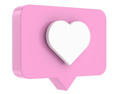 İkon gibi. Aşk ikonu. 3B illüstrasyon.