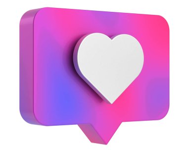 İkon gibi. Aşk ikonu. 3B illüstrasyon.