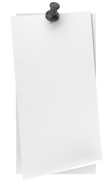 Pimi basılı not kağıdı. 3B illüstrasyon.