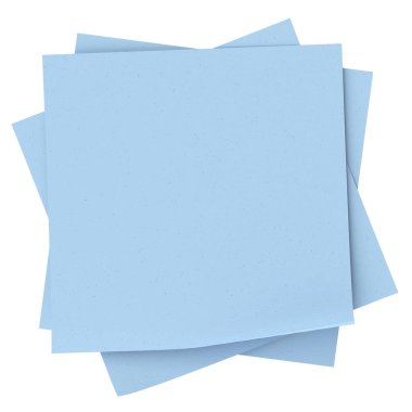 Üç boyutlu not kağıdı. Yapışkan bir not. 3B illüstrasyon.