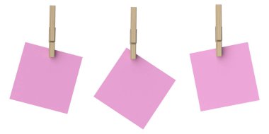 Üç boyutlu not kağıdı. 3B illüstrasyon.