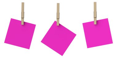 Üç boyutlu not kağıdı. 3B illüstrasyon.