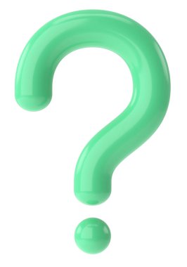 Soru işareti işareti. 3B illüstrasyon.