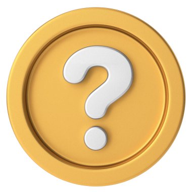 Soru işareti işareti. 3B illüstrasyon.