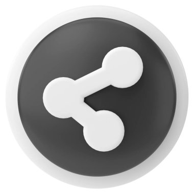 Simgeyi paylaş. Paylaş düğmesi. 3B illüstrasyon.