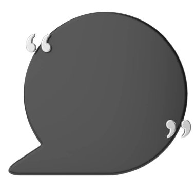 Çift tırnak içinde konuşma balonu. 3B illüstrasyon.