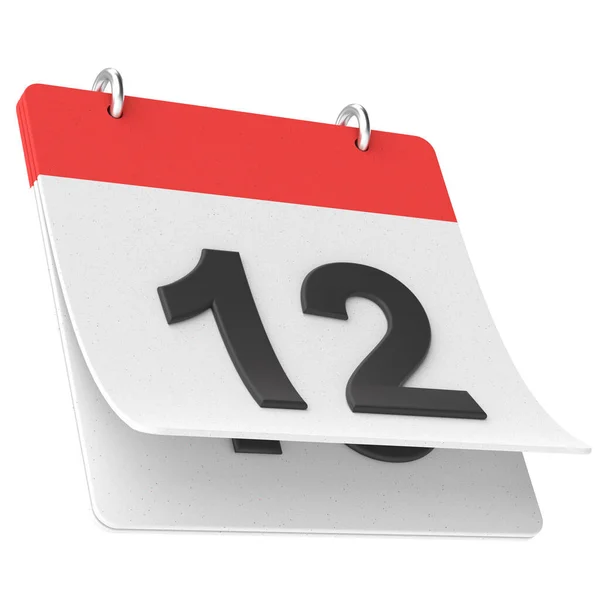 12E Twaalfde Dag Van Maand Kalender Illustratie — Stockfoto