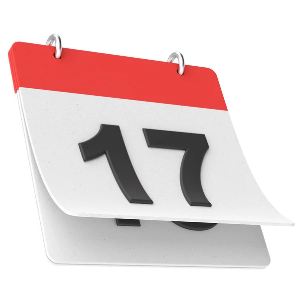 17Th Seventeenth Day Month Calendar Illustration — Stock Photo, Image