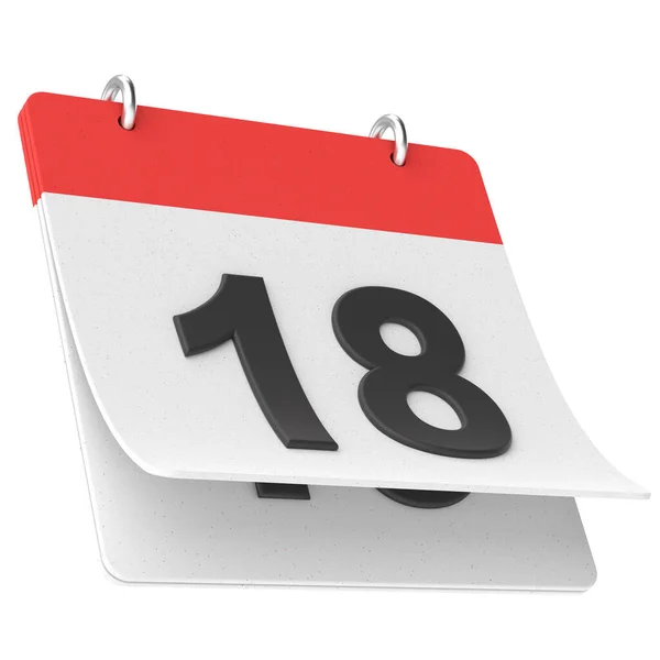 18E Achttiende Dag Van Maand Kalender Illustratie — Stockfoto