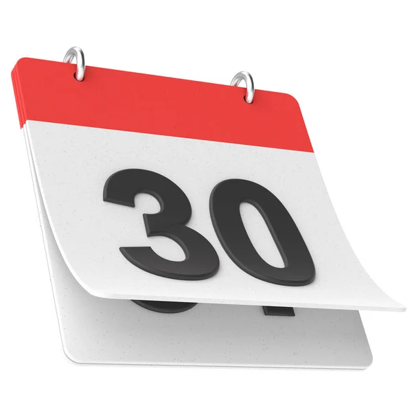 30日 月の30日 カレンダー 3Dイラスト — ストック写真