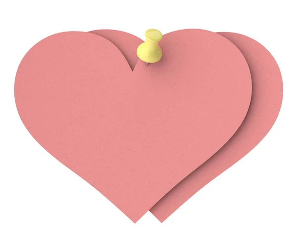 ハートペーパー バレンタインカード 3Dイラスト — ストック写真